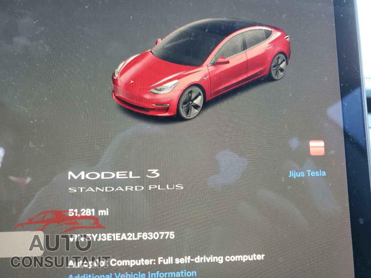 TESLA MODEL 3 2020 - 5YJ3E1EA2LF630775