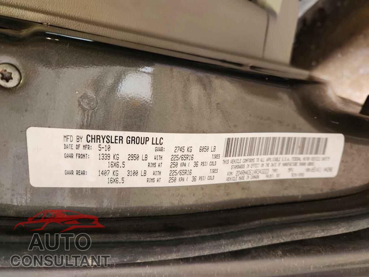 DODGE CARAVAN 2010 - 2D4RN4DE1AR343223