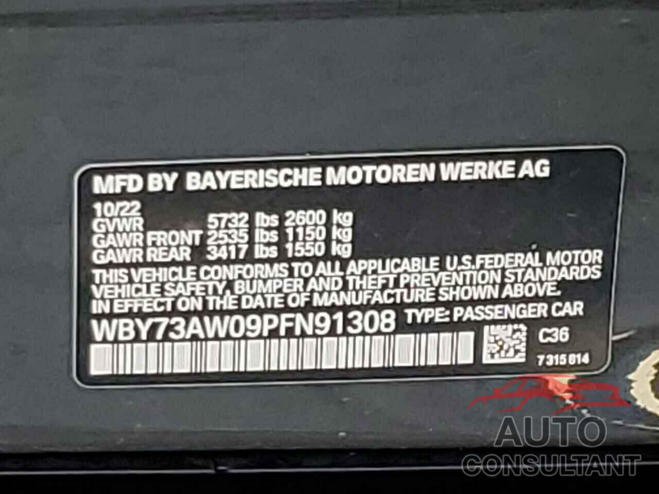 BMW I4 EDRIVE4 2023 - WBY73AW09PFN91308