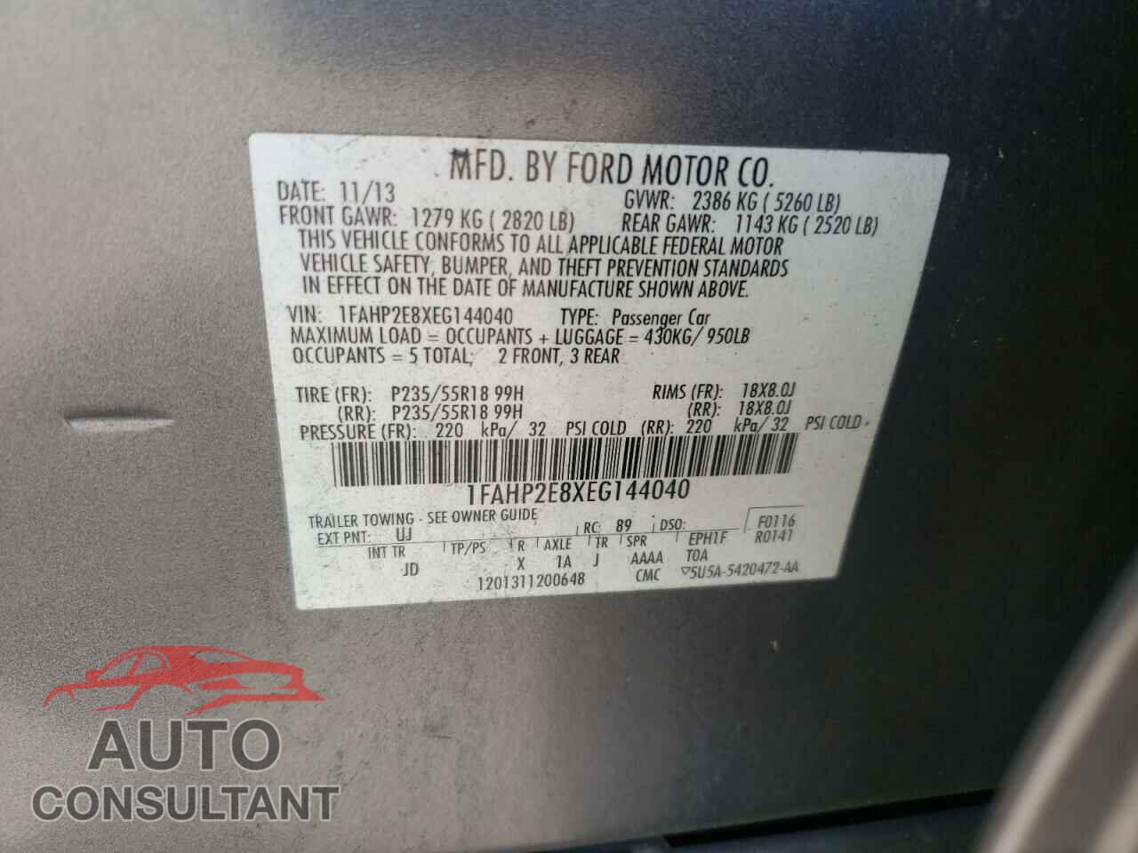 FORD TAURUS 2014 - 1FAHP2E8XEG144040