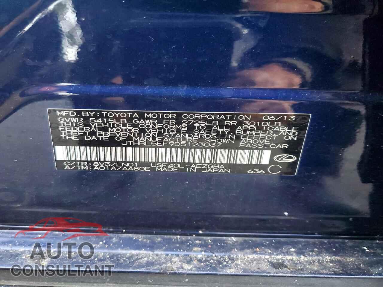 LEXUS LS460 2013 - JTHBL5EF9D5123037
