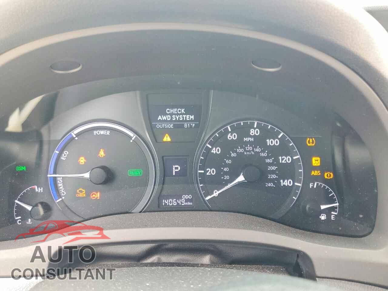 LEXUS RX450 2013 - JTJBC1BA4D2445165
