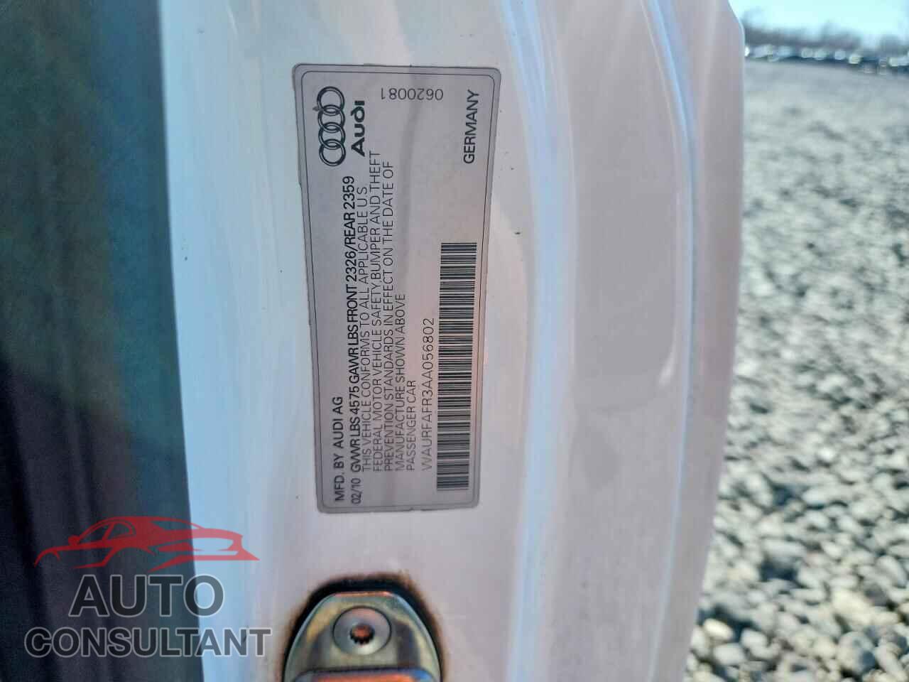 AUDI A5 2010 - WAURFAFR3AA056802