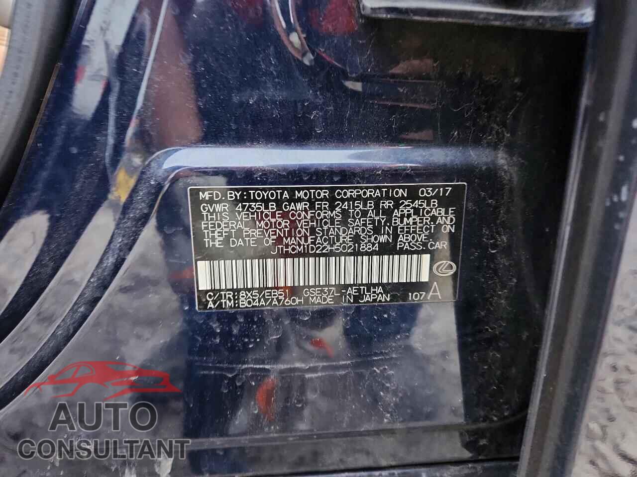 LEXUS IS 300 2017 - JTHCM1D22H5021884