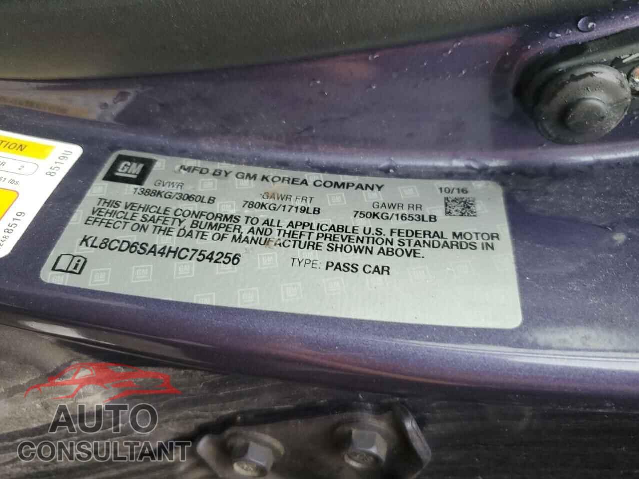 CHEVROLET SPARK 2017 - KL8CD6SA4HC754256