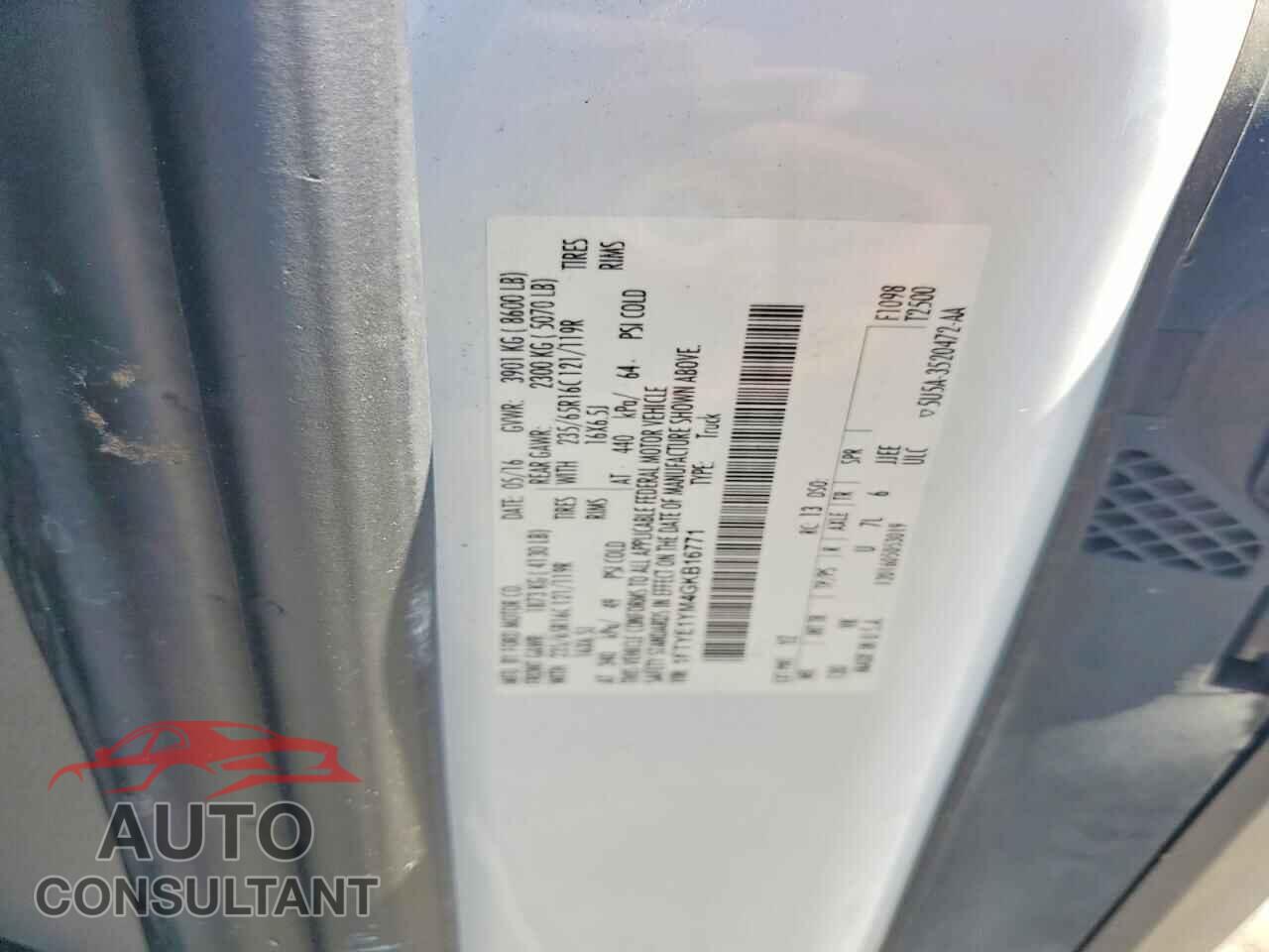 FORD TRANSIT 2016 - 1FTYE1YM4GKB16771