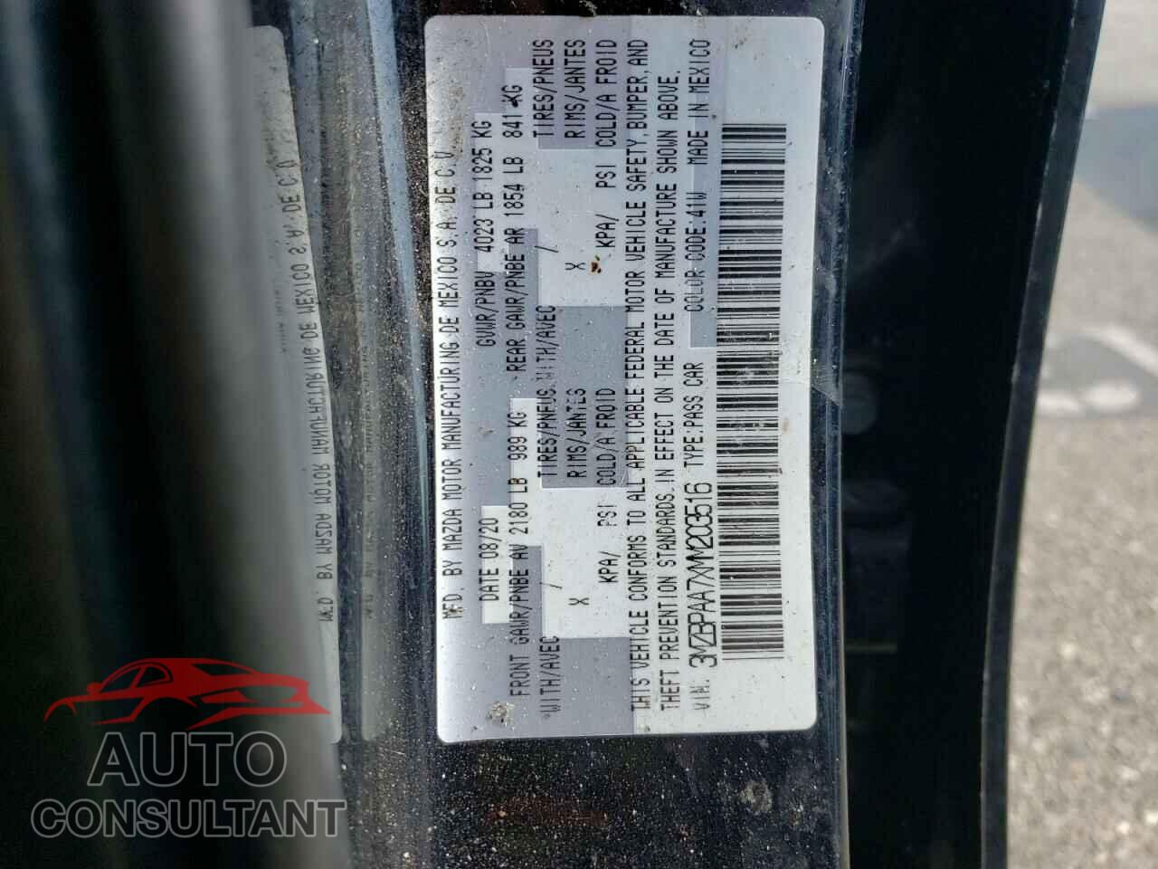 MAZDA 3 2021 - 3MZBPAA7XMM203516