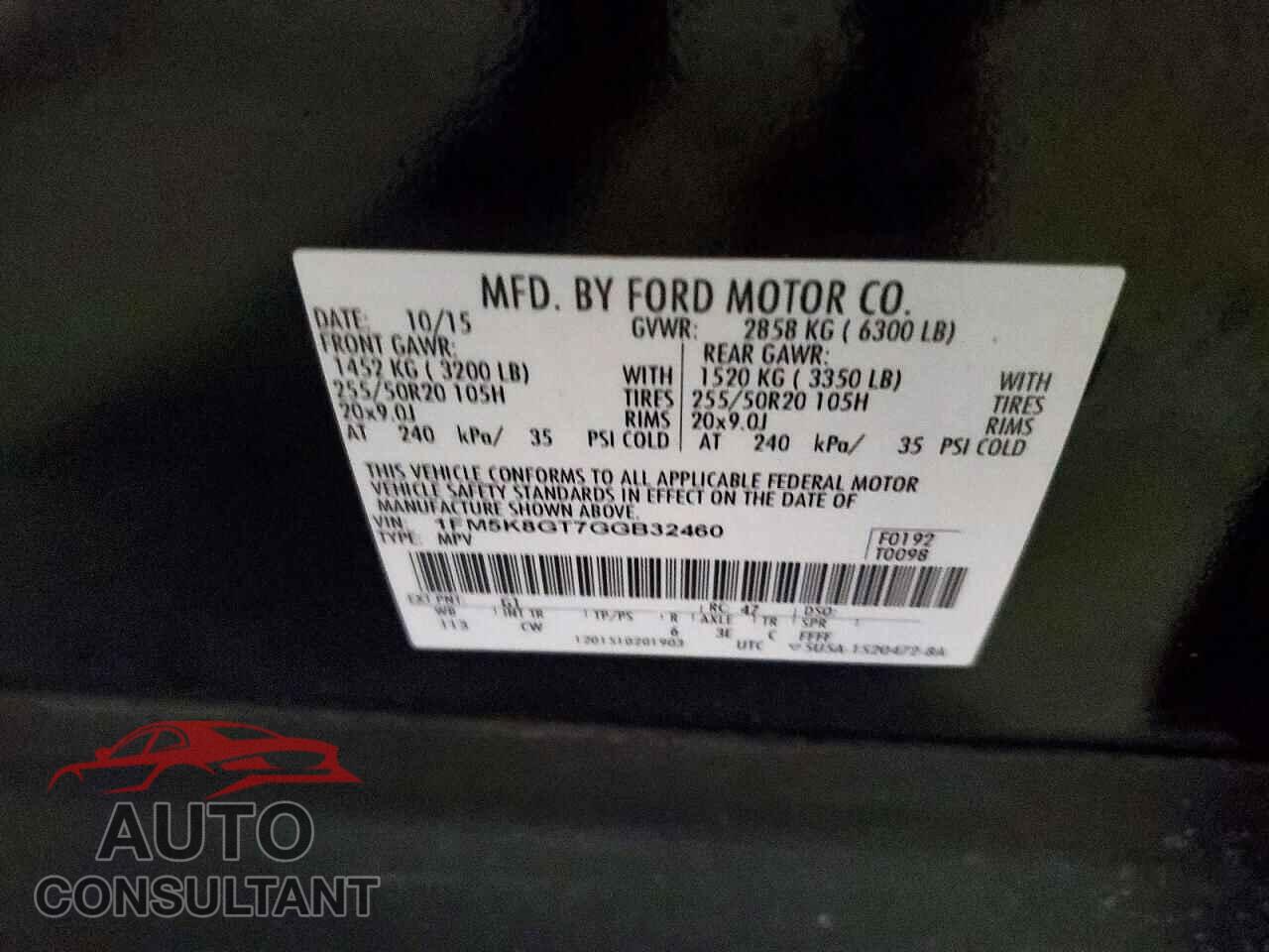 FORD EXPLORER 2016 - 1FM5K8GT7GGB32460