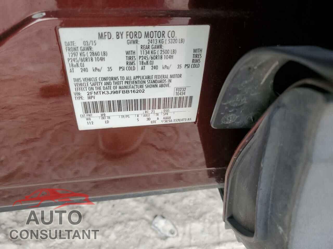 FORD EDGE 2015 - 2FMTK3J98FBB16202
