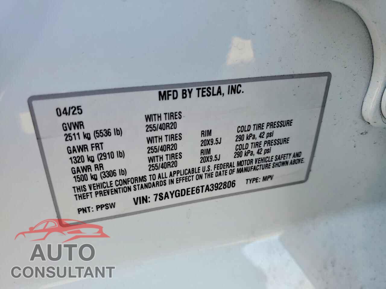 TESLA MODEL Y 2026 - 7SAYGDEE6TA392806