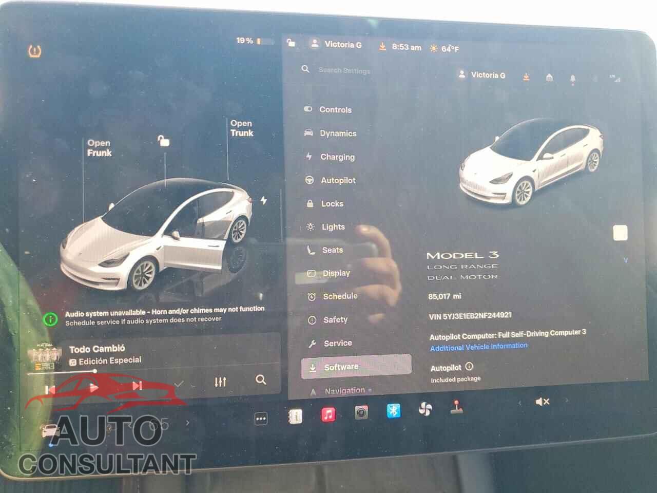 TESLA MODEL 3 2022 - 5YJ3E1EB2NF244921