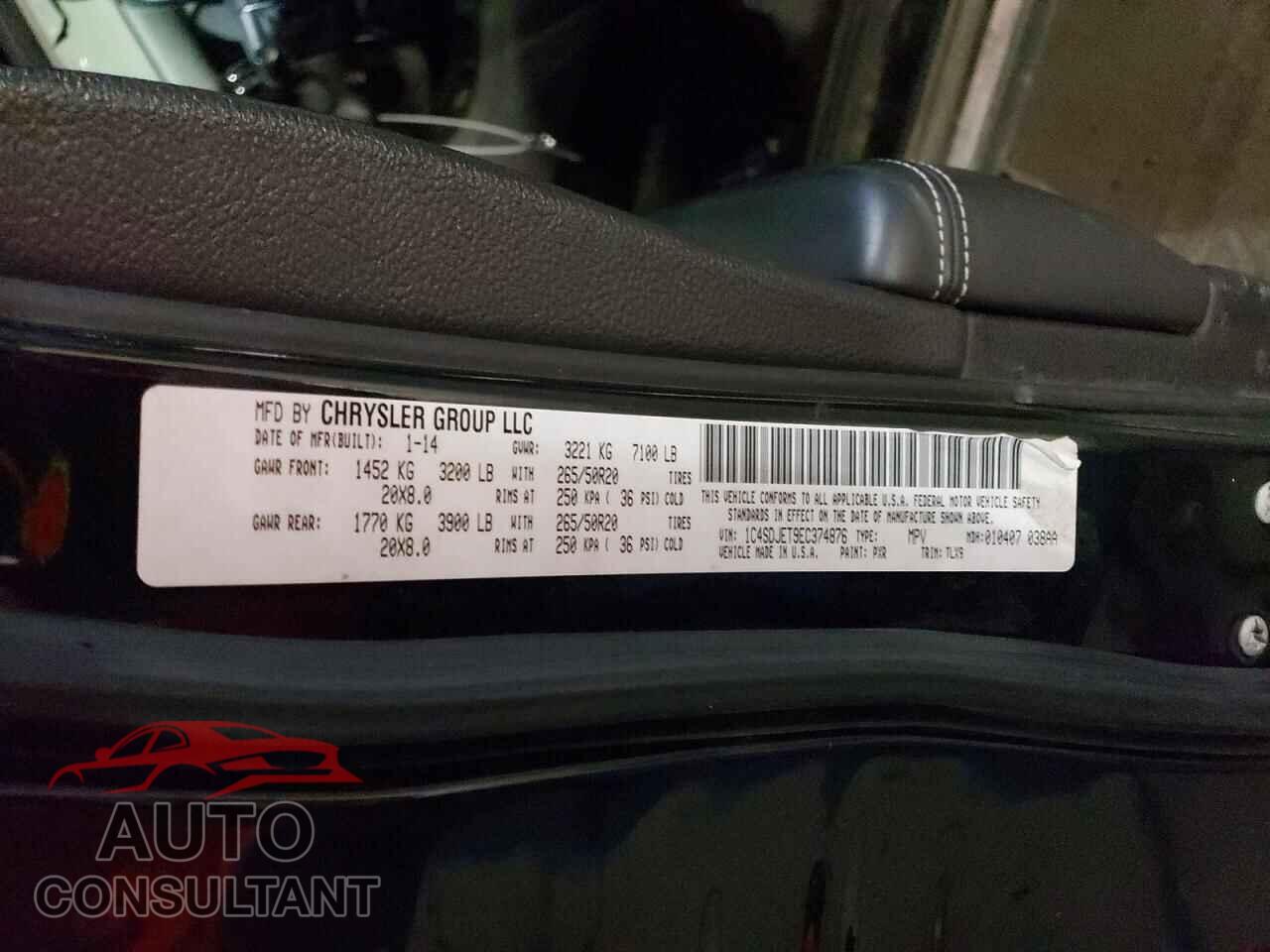 DODGE DURANGO 2014 - 1C4SDJET9EC374876