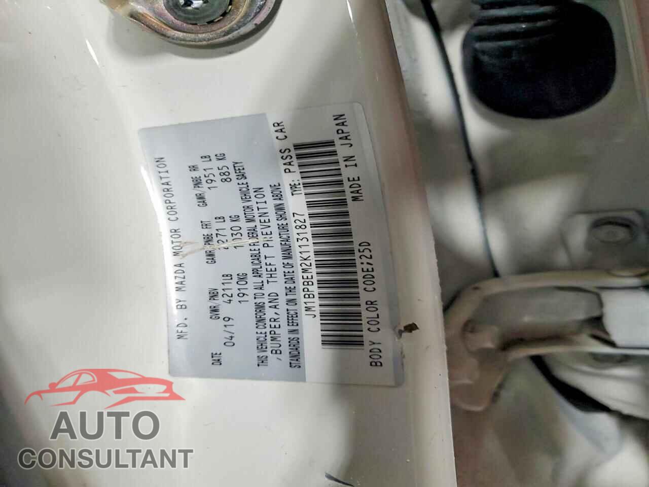 MAZDA 3 2019 - JM1BPBEM2K1131827