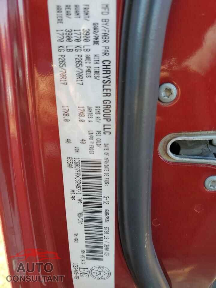 DODGE RAM 1500 2012 - 1C6RD7FPXCS249771