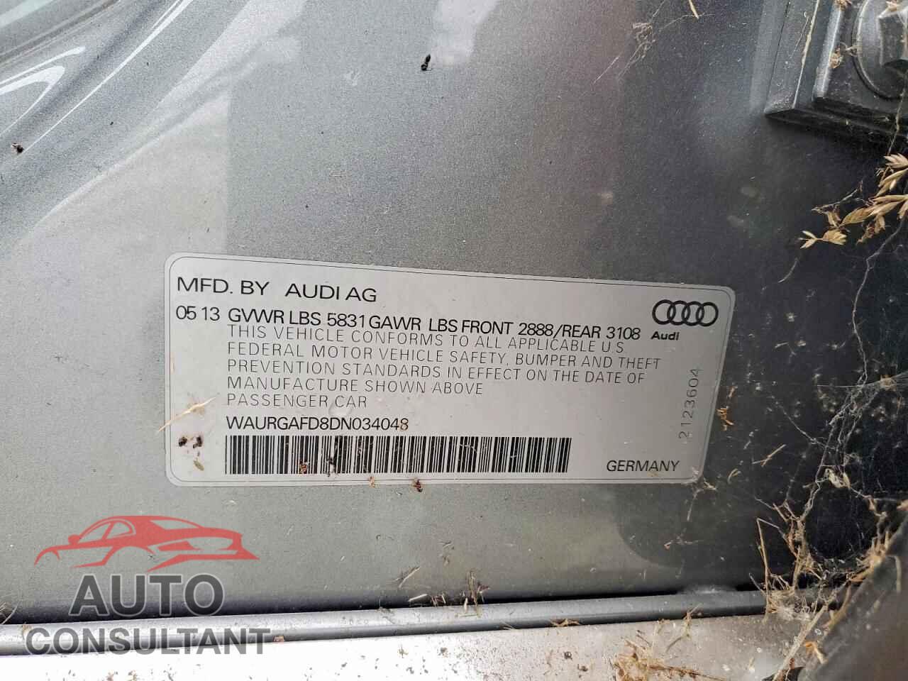 AUDI A8 2013 - WAURGAFD8DN034048