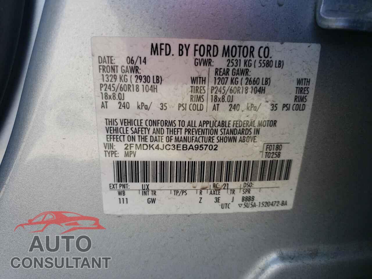 FORD EDGE 2014 - 2FMDK4JC3EBA95702