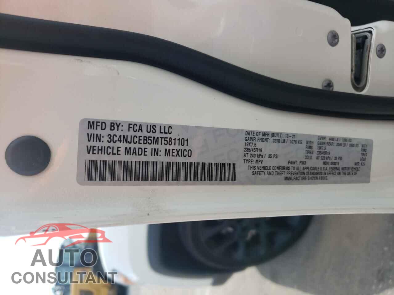 JEEP COMPASS 2021 - 3C4NJCEB5MT581101