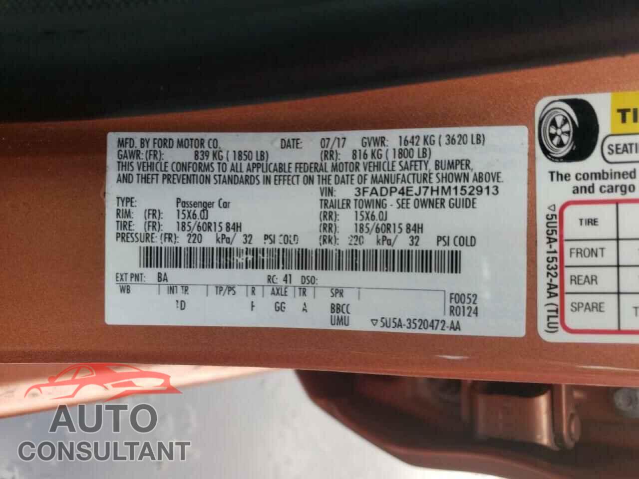 FORD FIESTA 2017 - 3FADP4EJ7HM152913