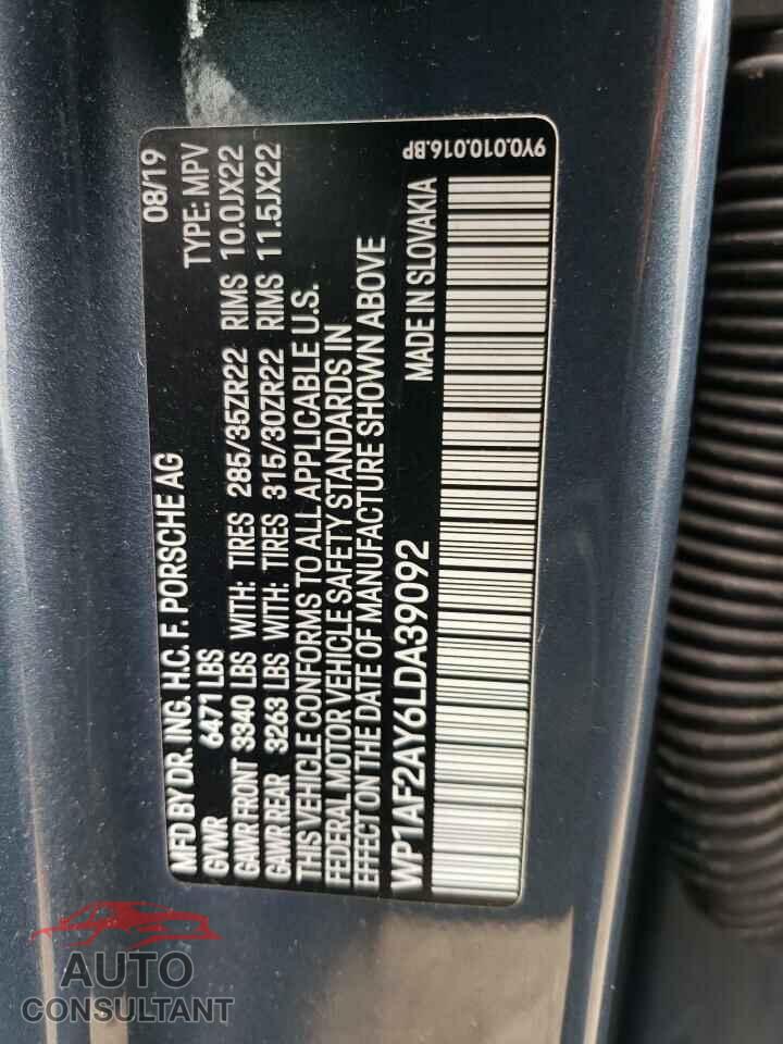 PORSCHE CAYENNE 2020 - WP1AF2AY6LDA39092