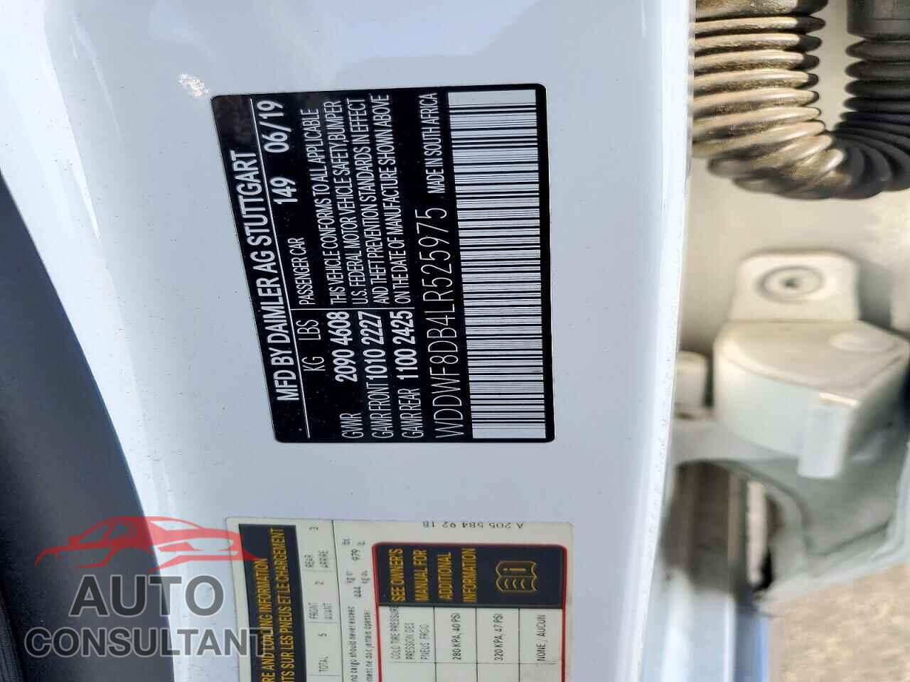 MERCEDES-BENZ C-CLASS 2020 - WDDWF8DB4LR525975