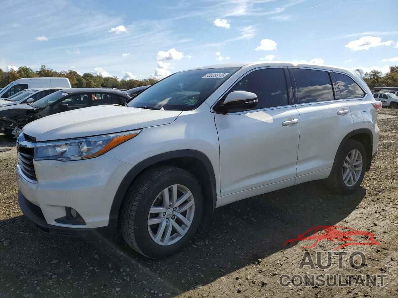TOYOTA HIGHLANDER 2015 - 5TDBKRFH7FS114698