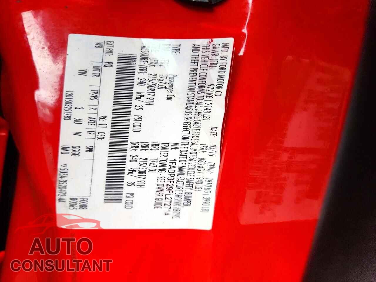FORD FOCUS 2015 - 1FADP3F29FL272714