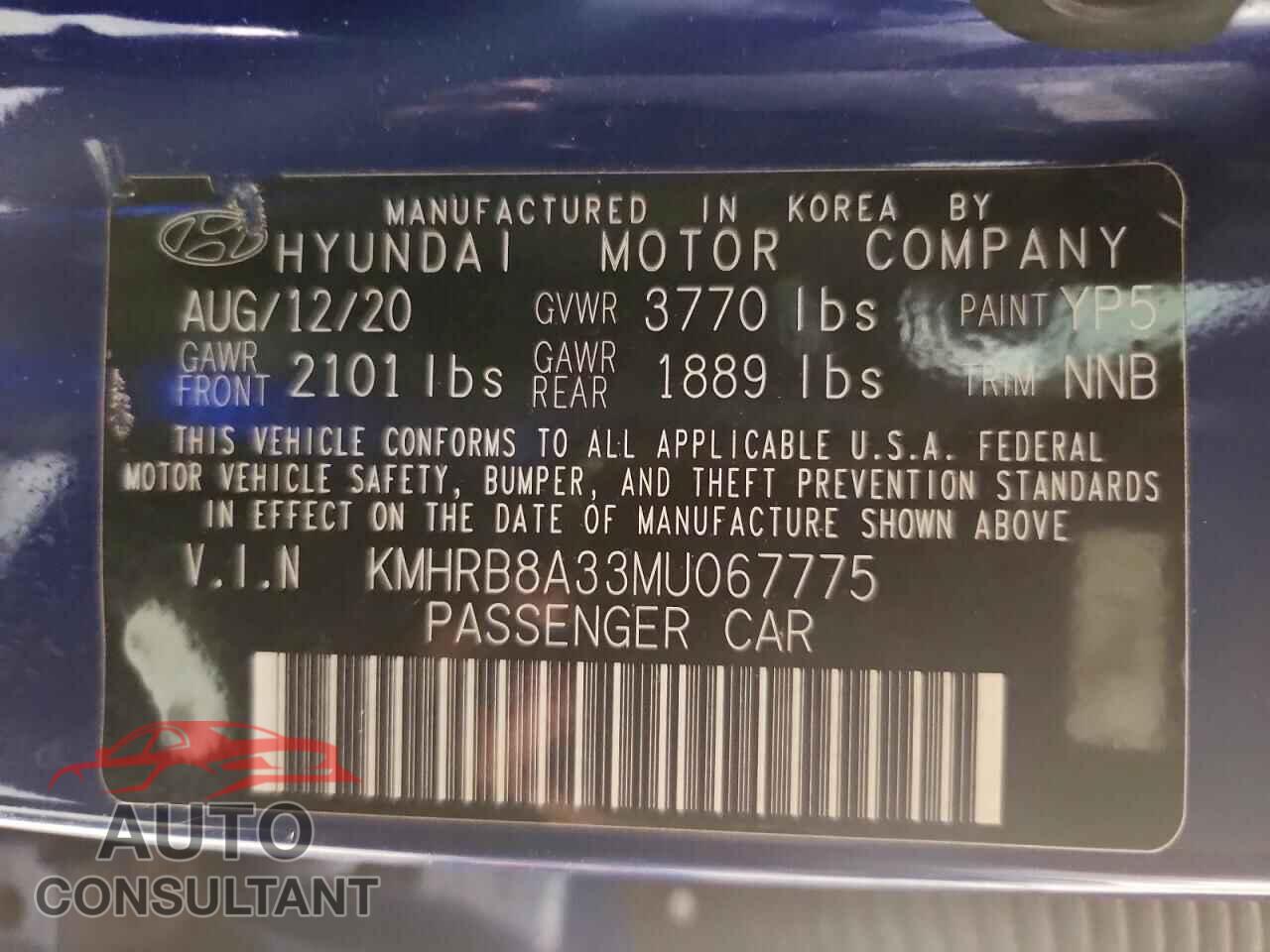 HYUNDAI VENUE 2021 - KMHRB8A33MU067775