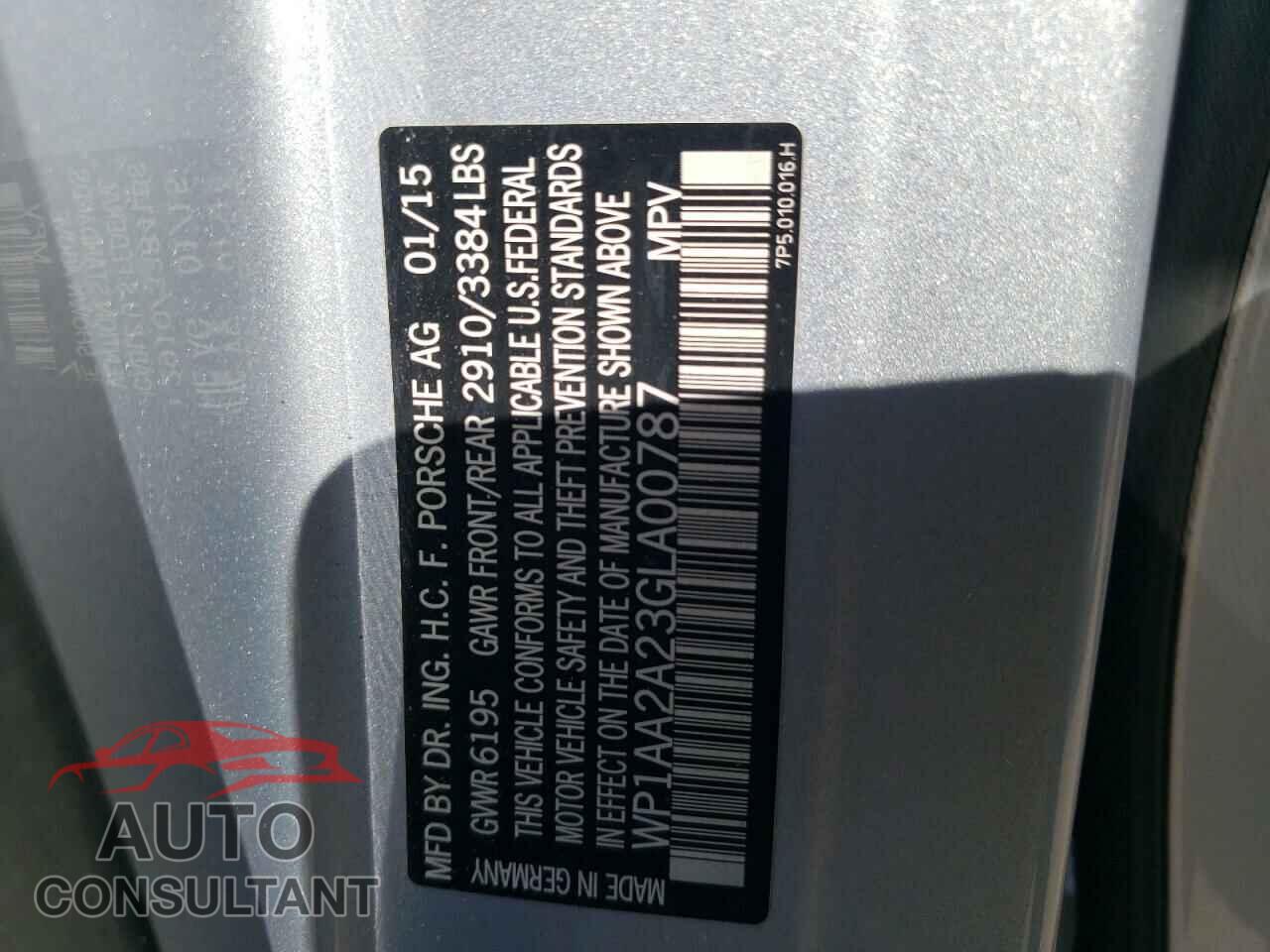 PORSCHE CAYENNE 2016 - WP1AA2A23GLA00787