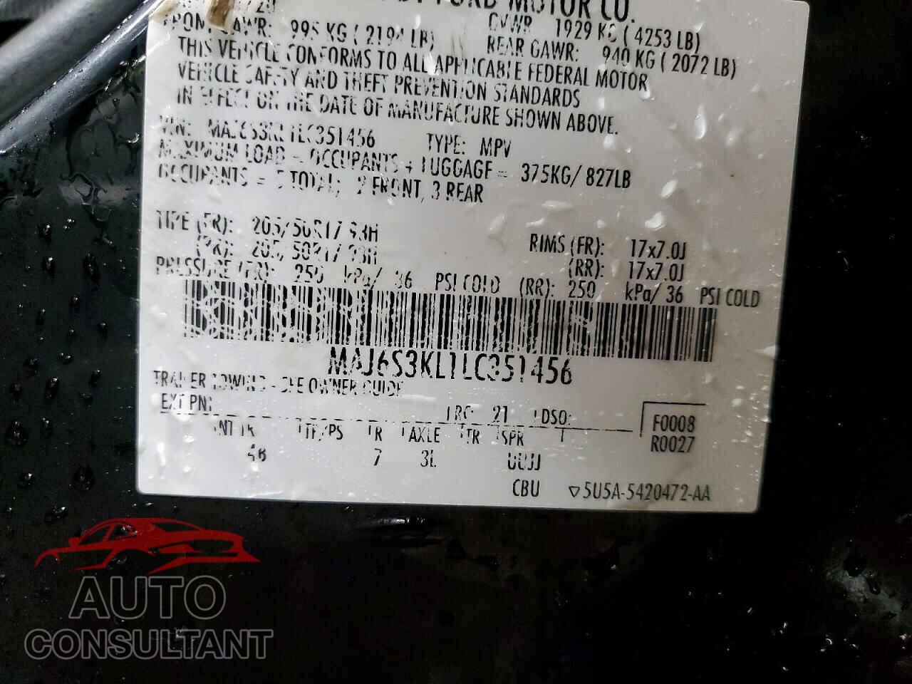 FORD ECOSPORT 2020 - MAJ6S3KL1LC351456