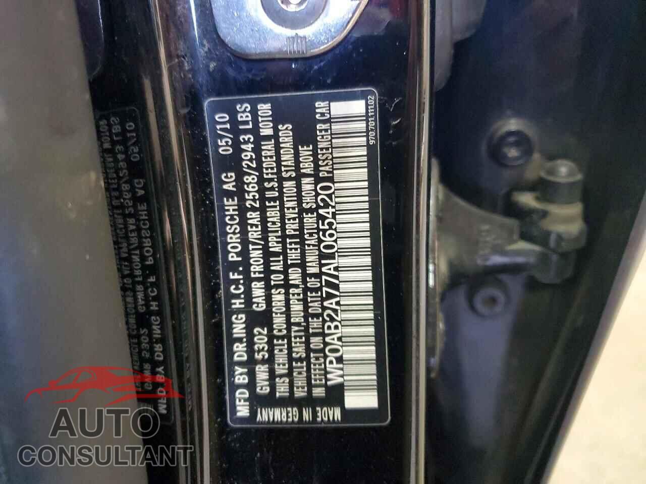 PORSCHE PANAMERA 2010 - WP0AB2A77AL065420