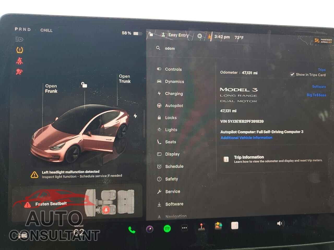 TESLA MODEL 3 2023 - 5YJ3E1EB2PF391839