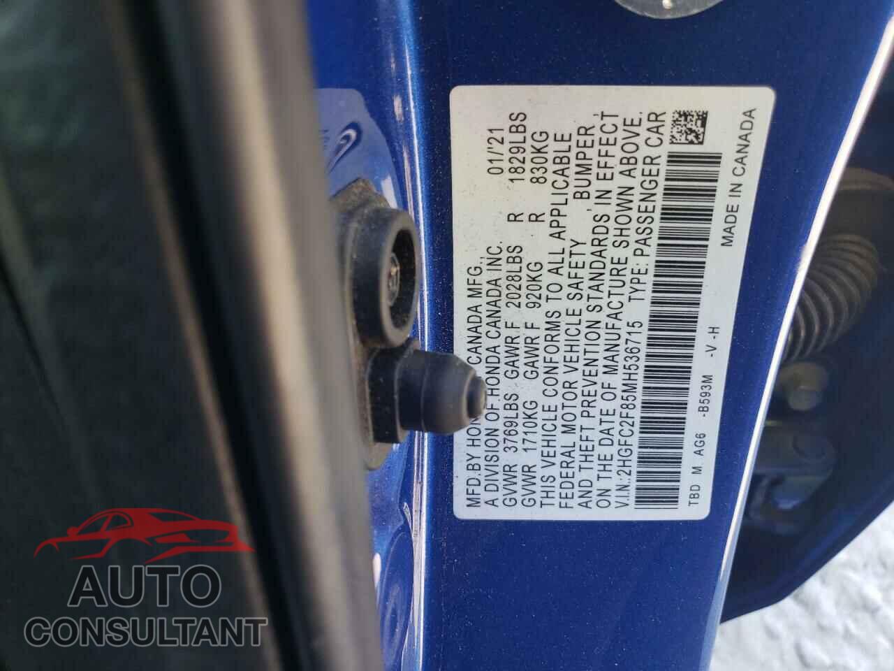 HONDA CIVIC 2021 - 2HGFC2F85MH536715