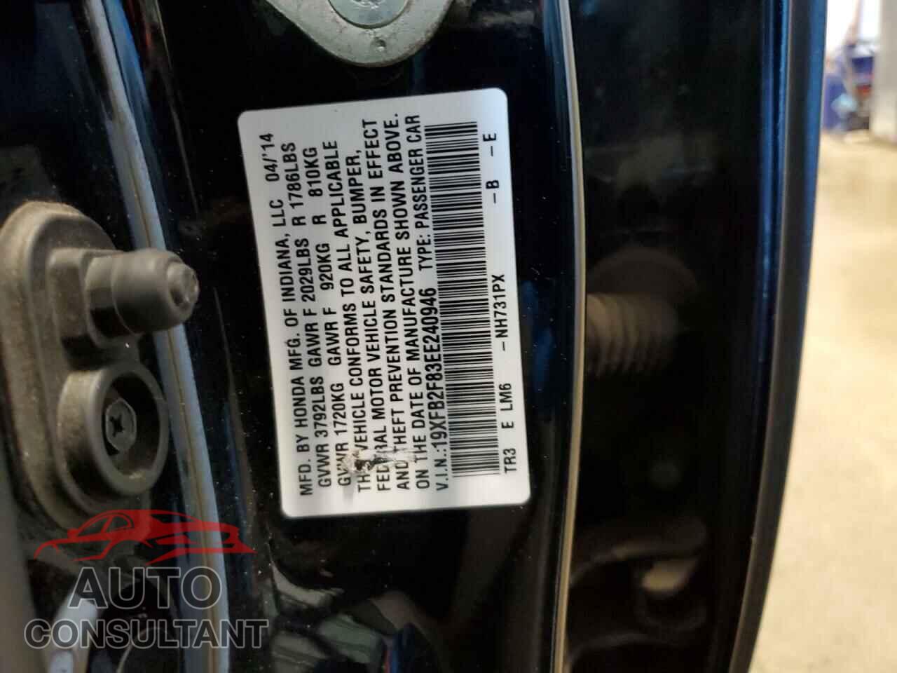 HONDA CIVIC 2014 - 19XFB2F83EE240946