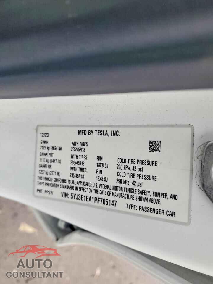 TESLA MODEL 3 2023 - 5YJ3E1EA1PF705147