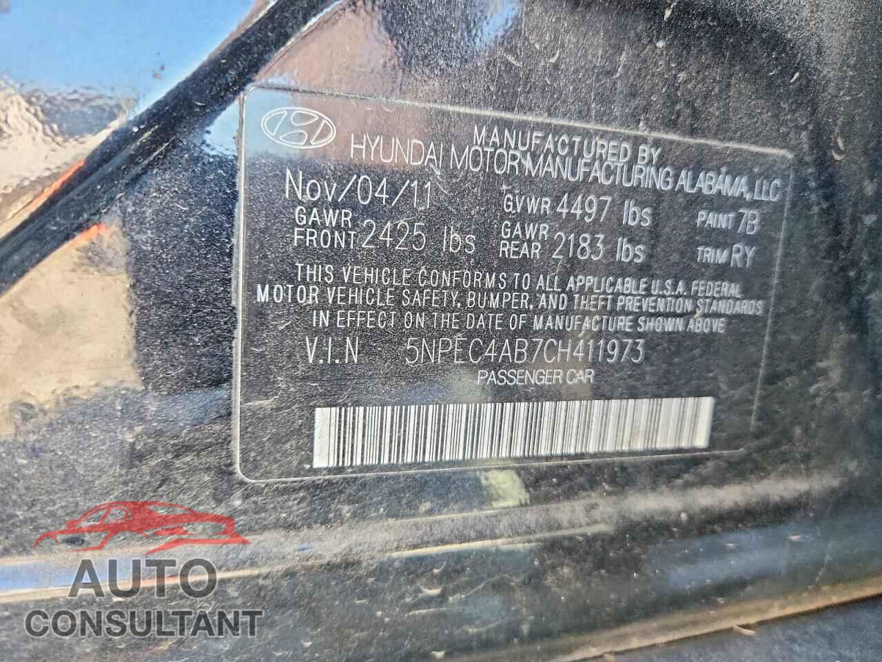 HYUNDAI SONATA 2012 - 5NPEC4AB7CH411973