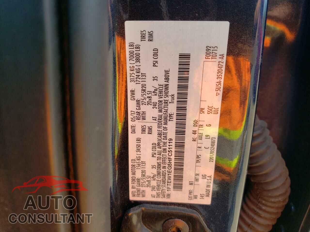 FORD F-150 2017 - 1FTEW1EG5HFC51119