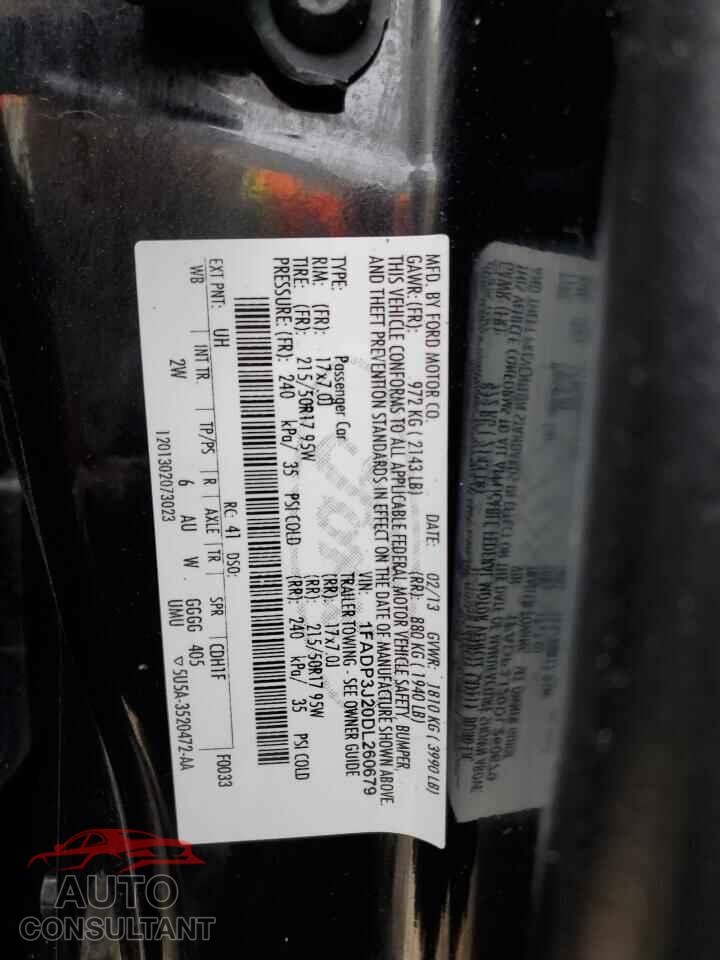 FORD FOCUS 2013 - 1FADP3J20DL260679