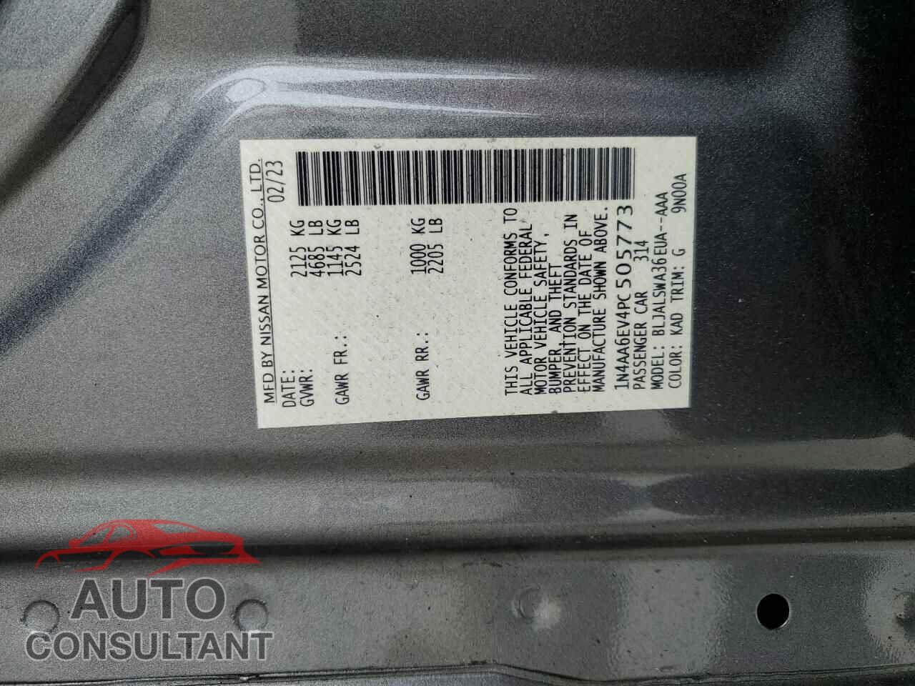 NISSAN MAXIMA 2023 - 1N4AA6EV4PC505773