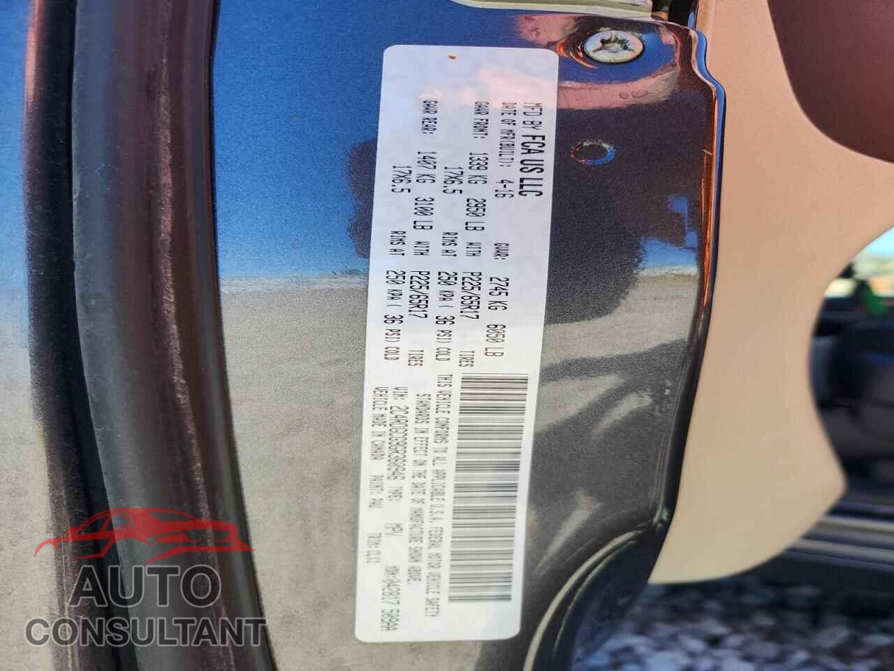DODGE CARAVAN 2016 - 2C4RDGCG9GR360946
