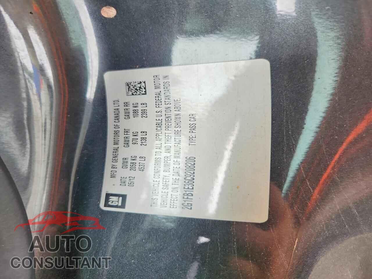 CHEVROLET CAMARO 2012 - 2G1FB1E36C9208206