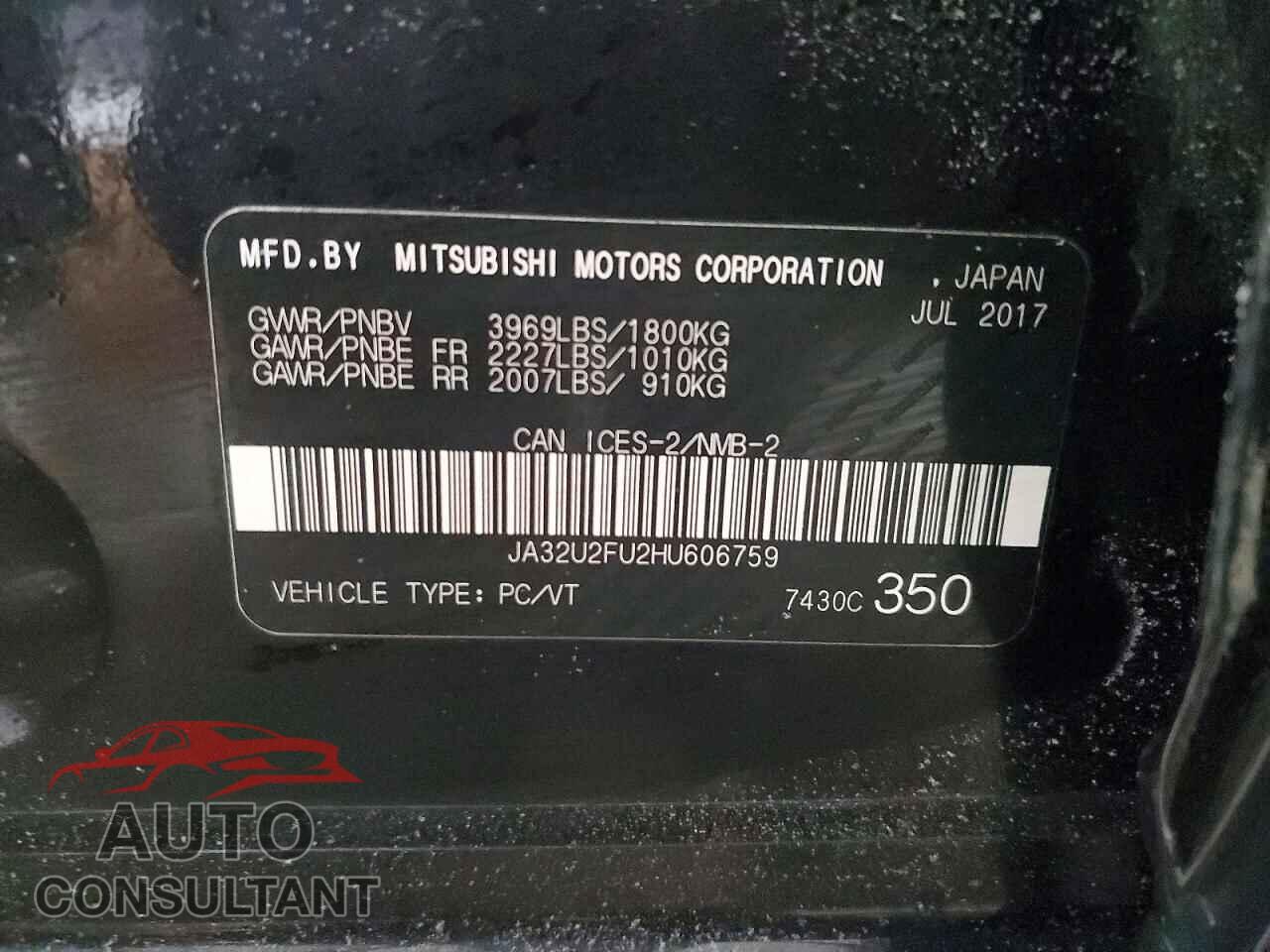 MITSUBISHI LANCER 2017 - JA32U2FU2HU606759