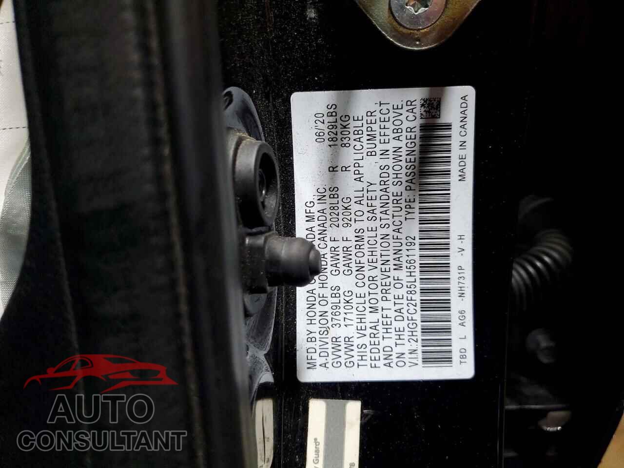 HONDA CIVIC 2020 - 2HGFC2F85LH561192