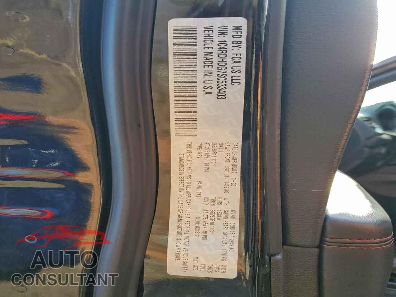 DODGE DURANGO 2025 - 1C4RDHDG7SC533403