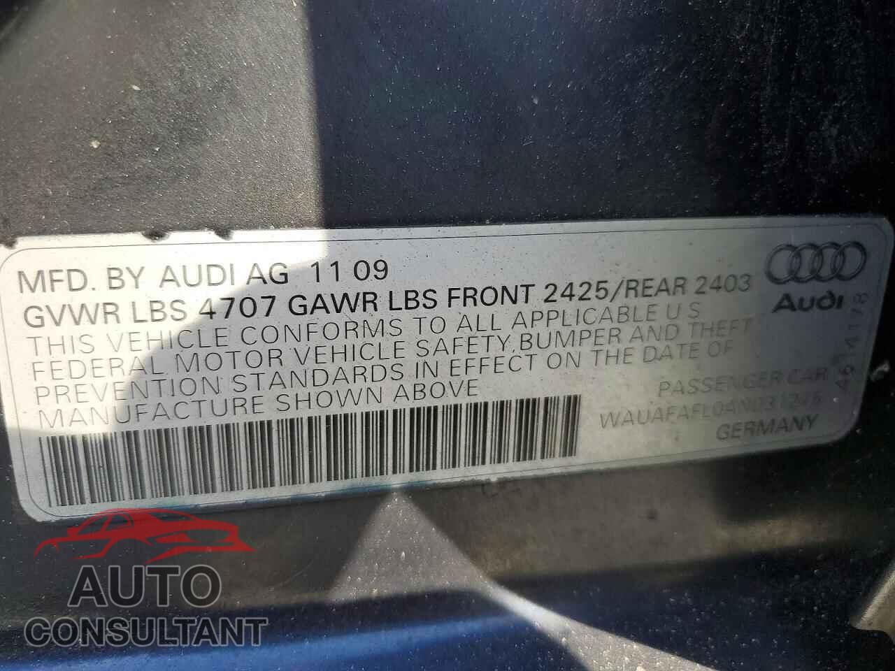 AUDI A4 2010 - WAUAFAFL0AN031275