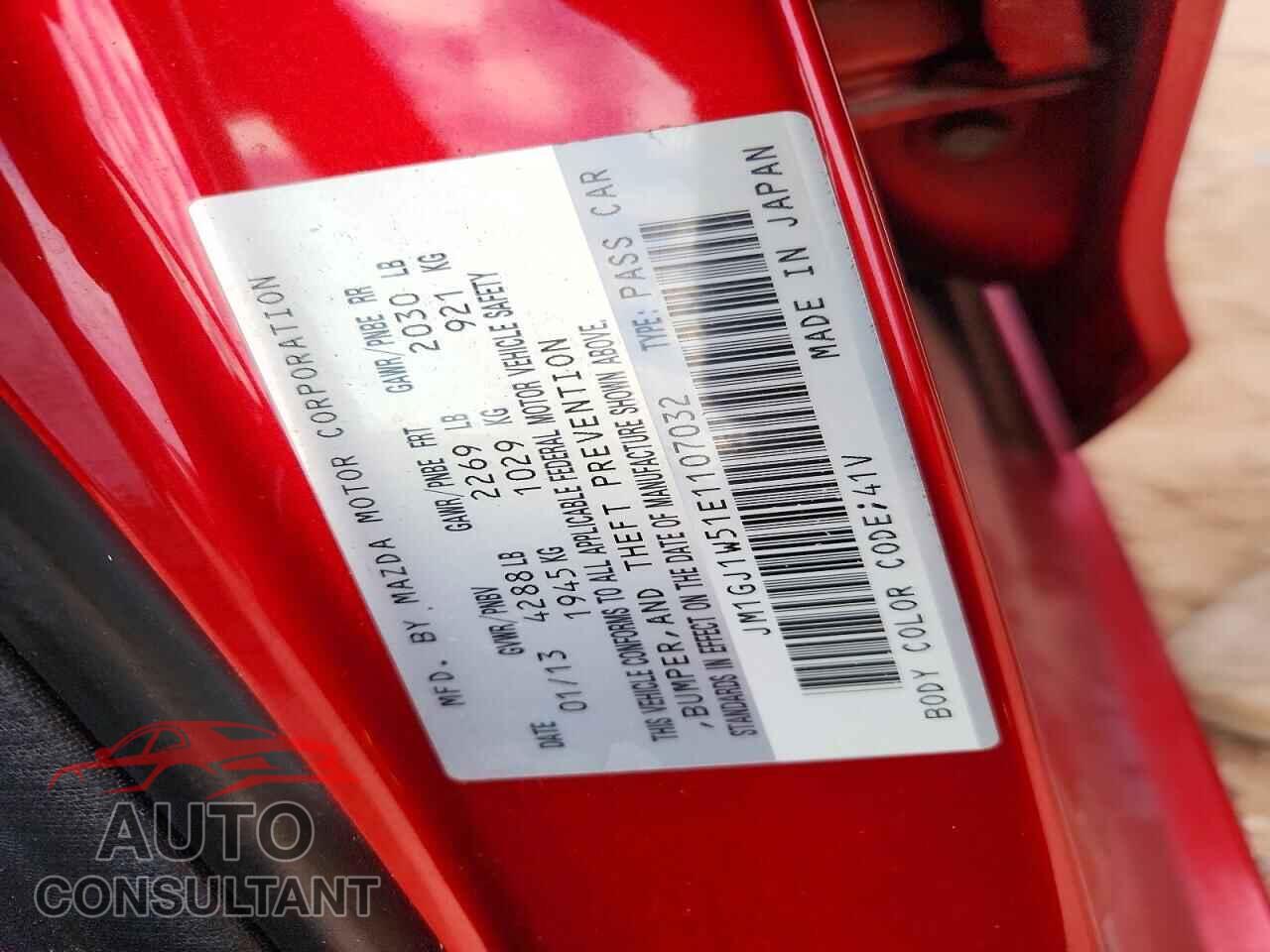 MAZDA 6 2014 - JM1GJ1W51E1107032