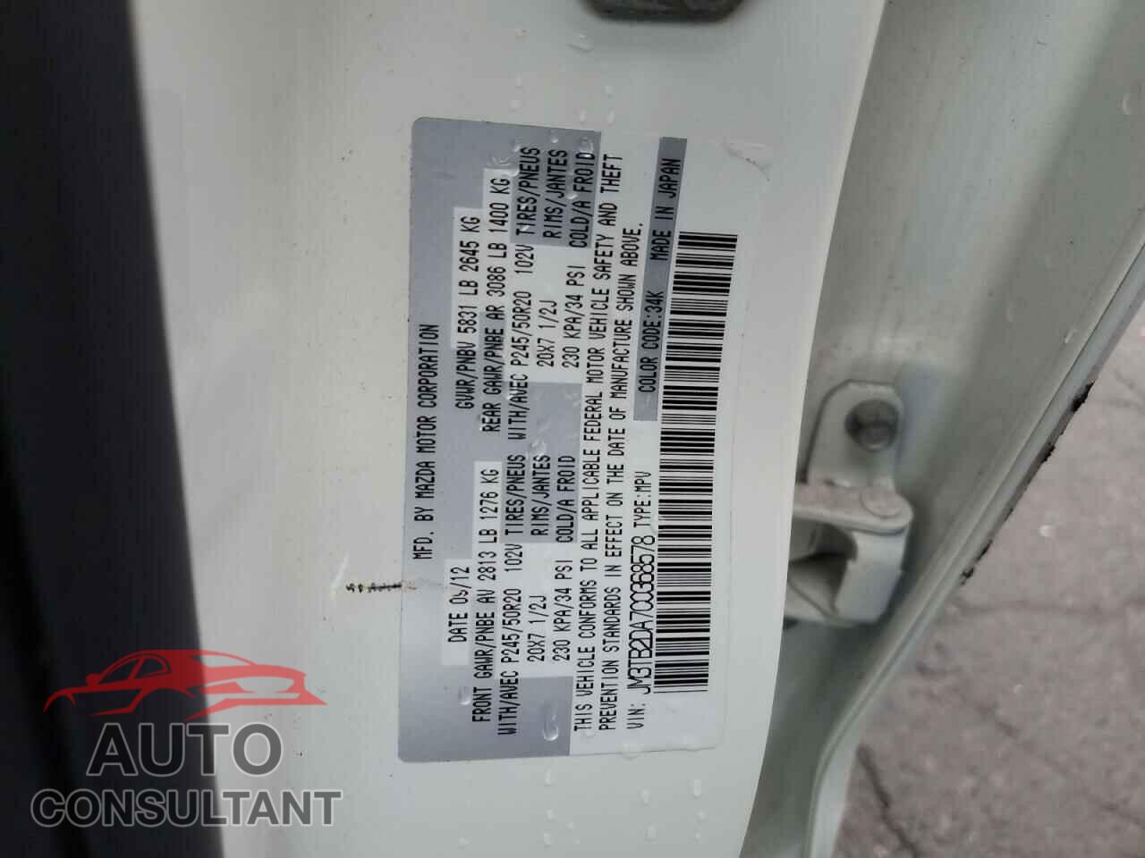 MAZDA CX-9 2018 - JM3TB2DA7C0368578