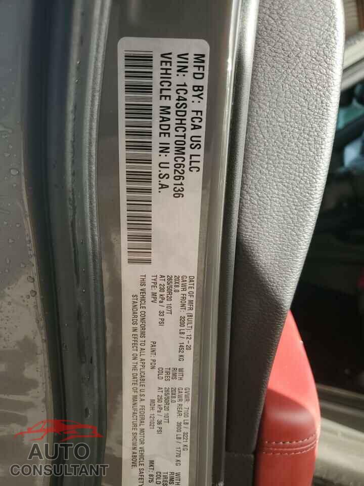 DODGE DURANGO 2021 - 1C4SDHCT0MC626136
