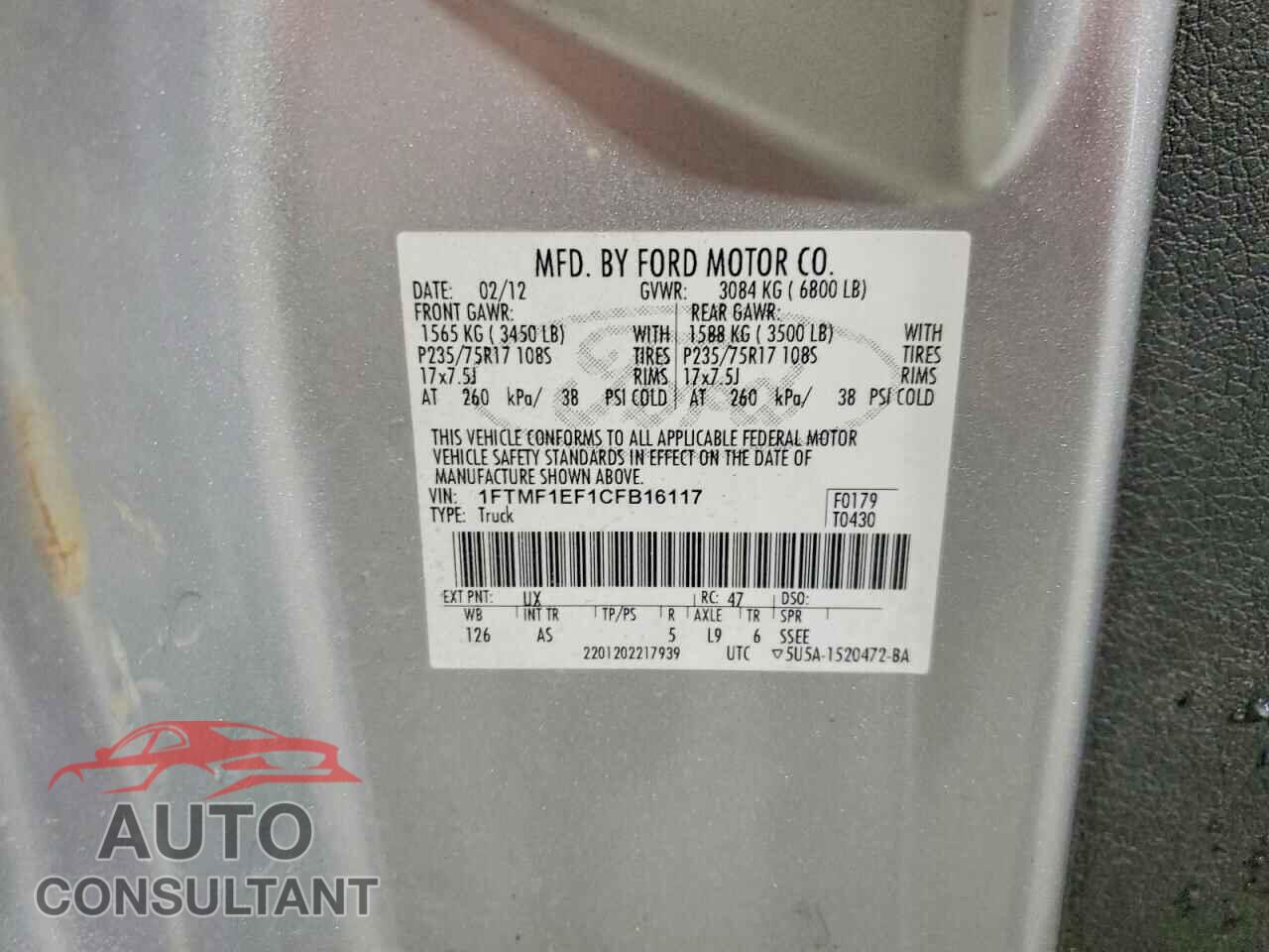 FORD All Models 2012 - 1FTMF1EF1CFB16117