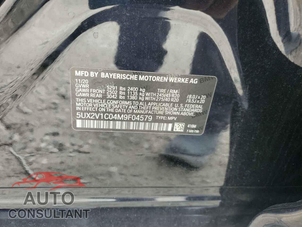 BMW X4 2021 - 5UX2V1C04M9F04579