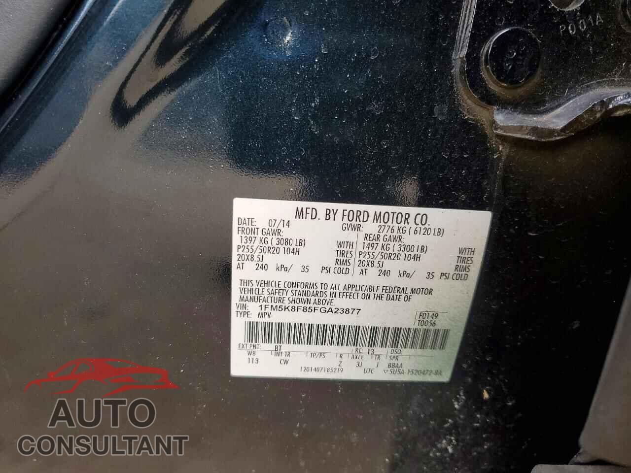 FORD EXPLORER 2015 - 1FM5K8F85FGA23877